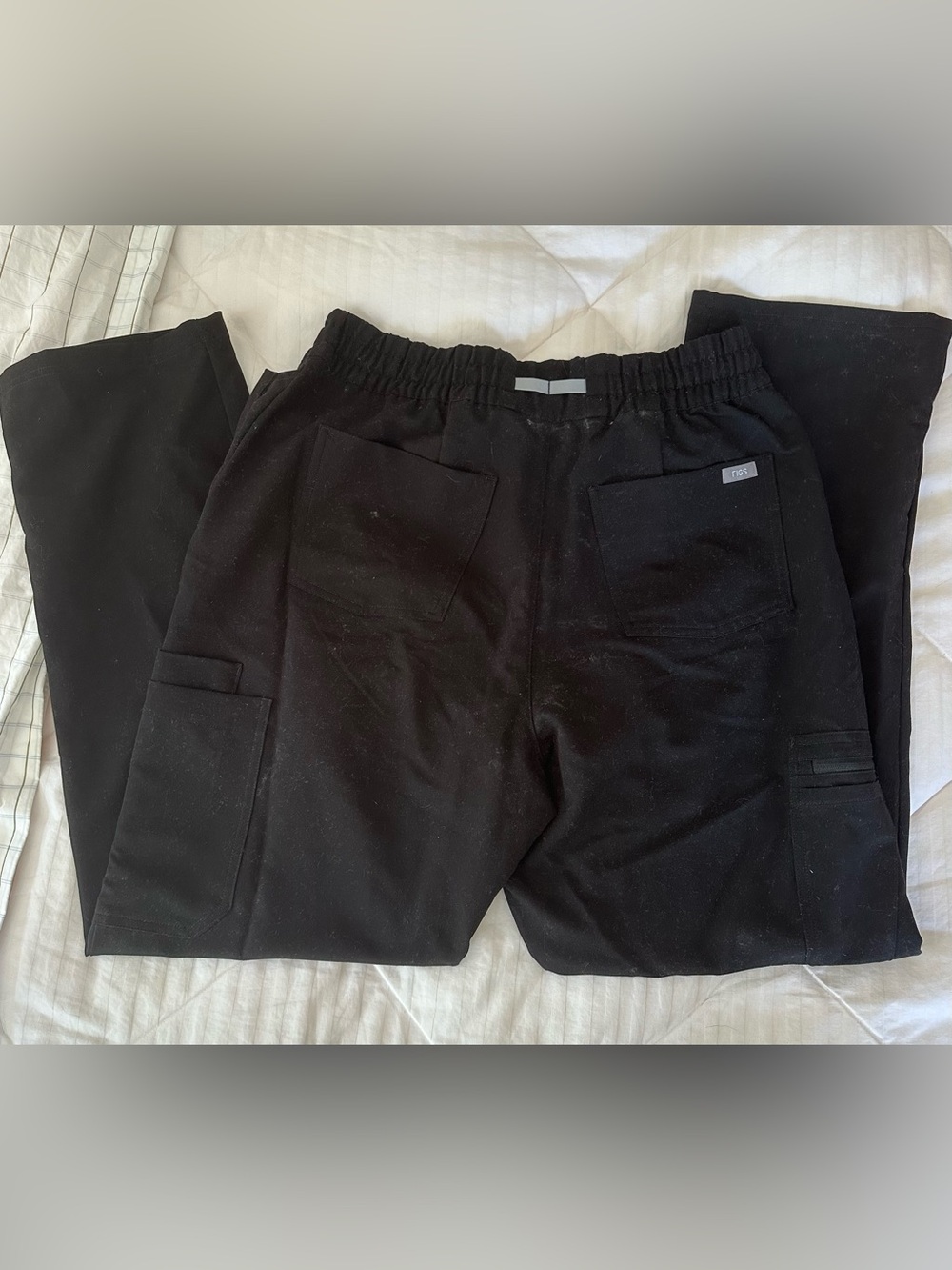 Black High waisted Dowa Figs scrub pants - Picture 2 of 4